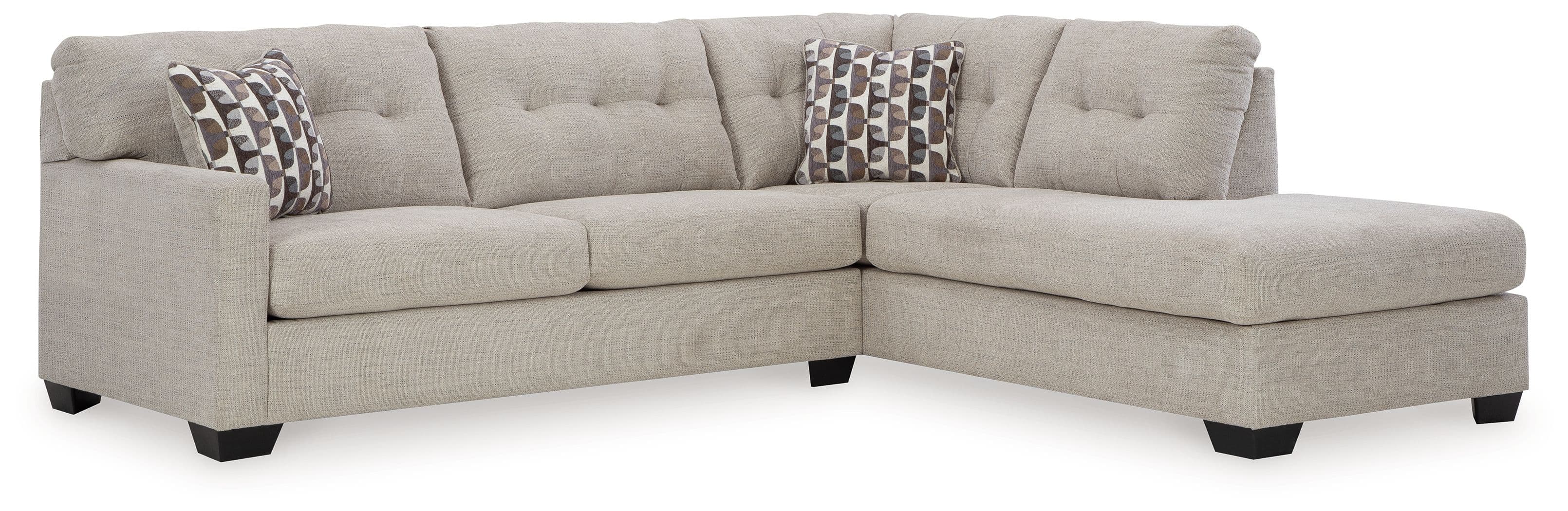 2-Piece Sleeper Sectional With Raf Corner Chaise · Pebble