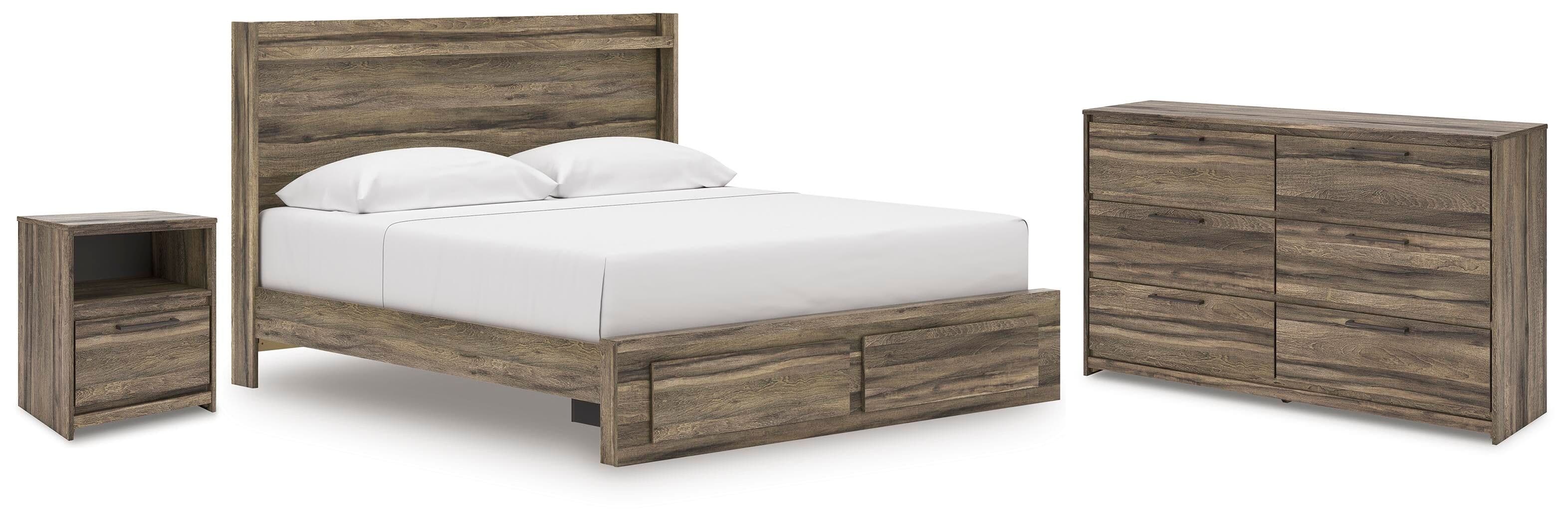 3 Pc. · King Panel Storage Bed, Dresser And Nightstand