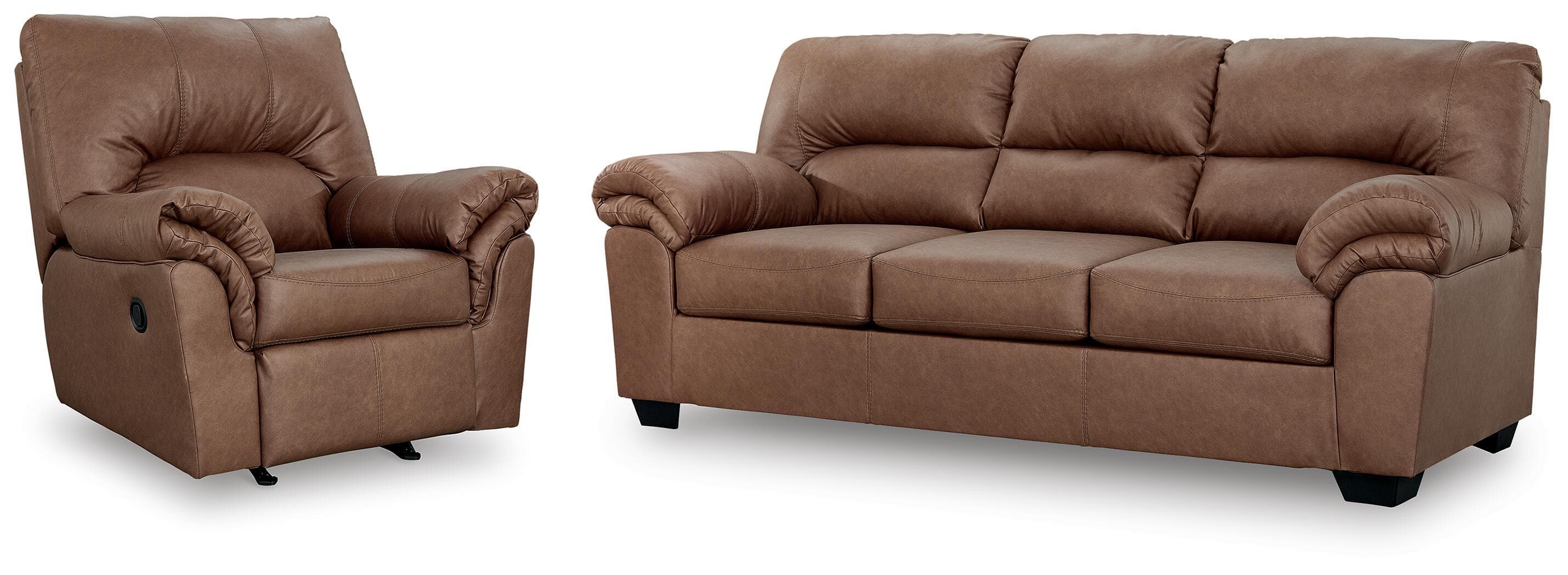 2 Pc. · Sofa And Recliner · Caramel