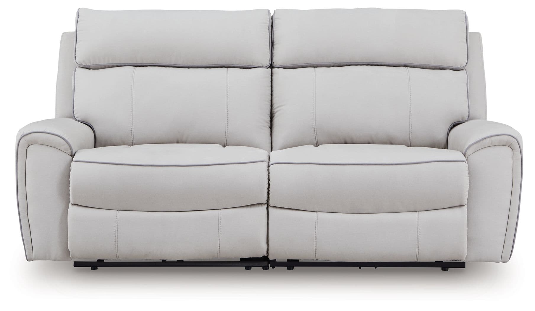 Social Pointe - 2-Piece Power Reclining Loveseat - Pearl / Ash