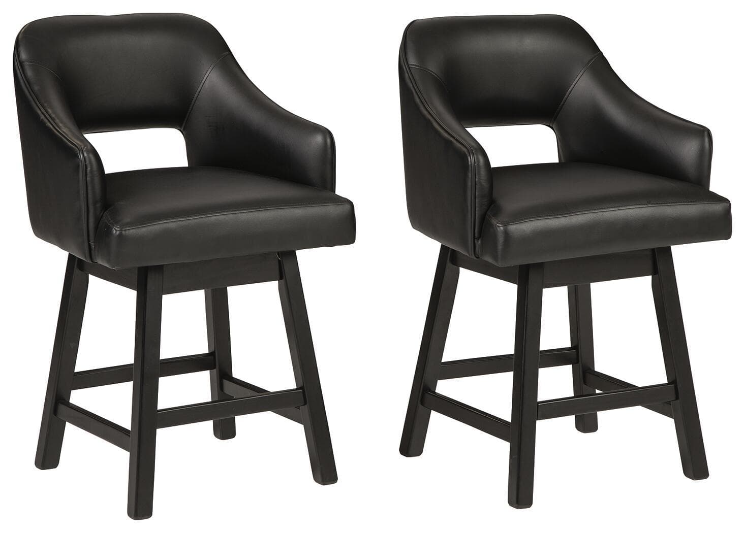 UPH Swivel Barstool (Set of 2) · Black / Dark Brown