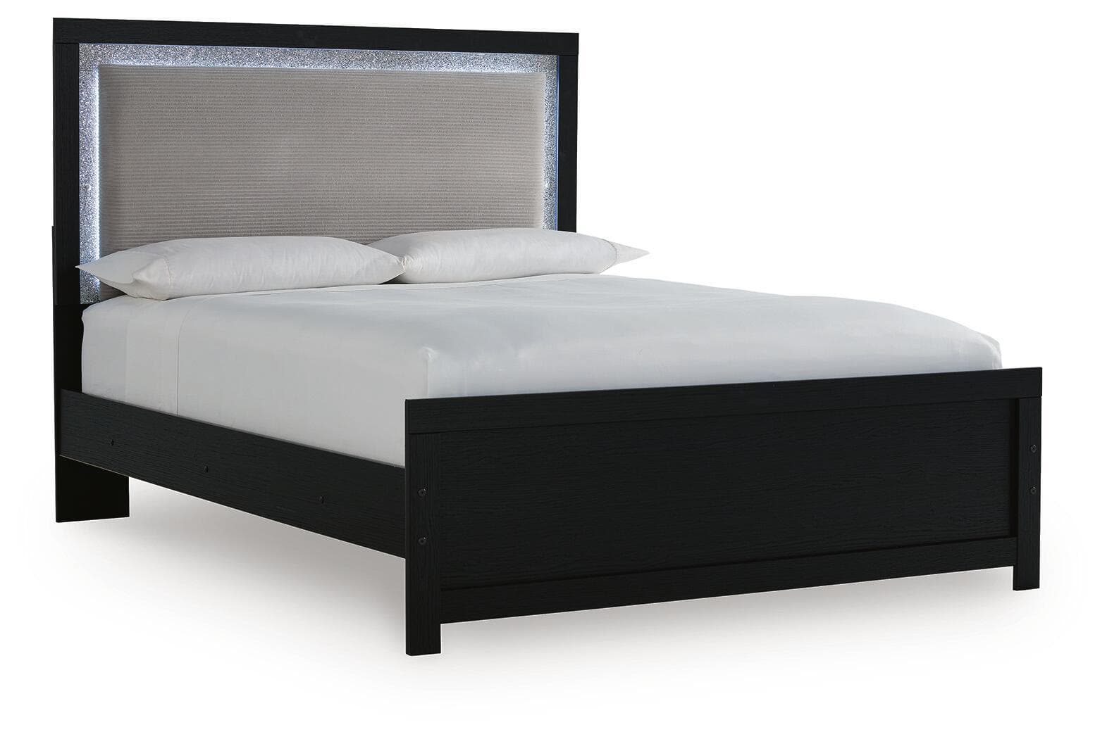 Maeling - Queen Upholstered Panel Bed - Black