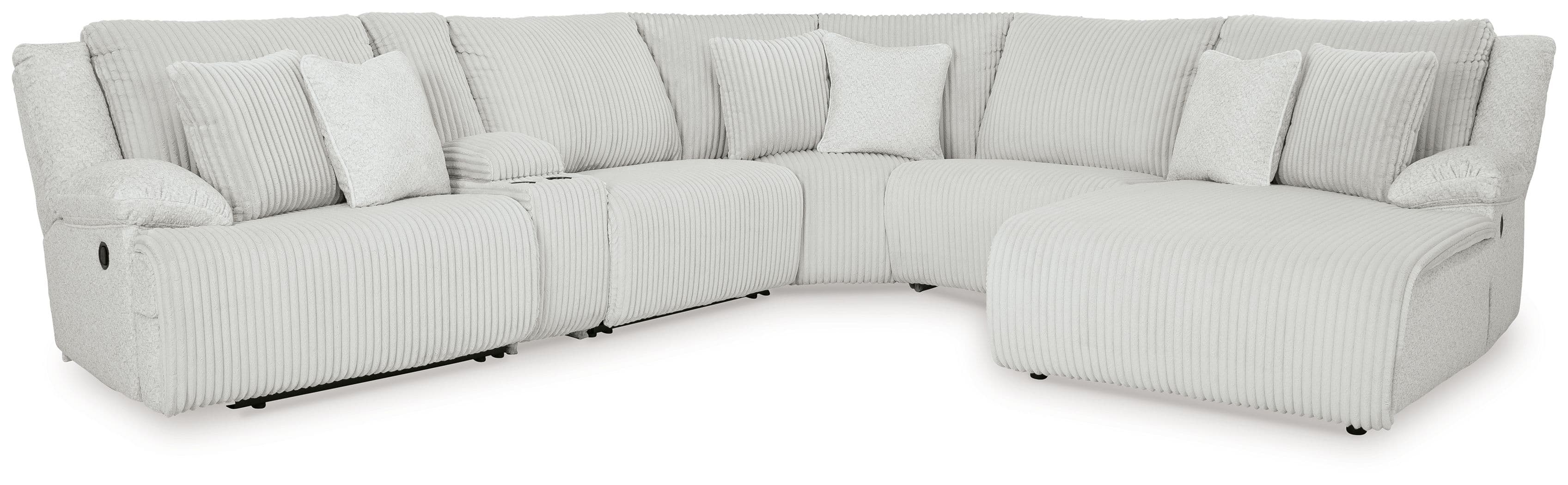 6-Piece Reclining Sectional With Raf Chaise · Alloy
