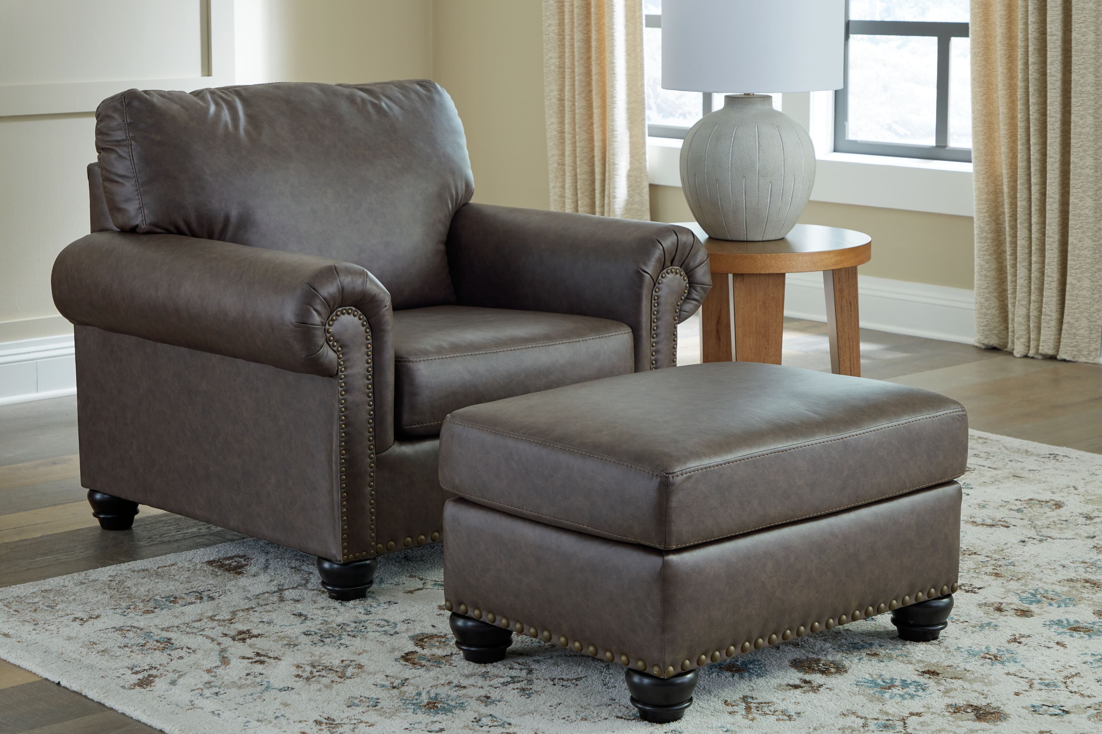 Roxmere - 2 Pc. - Chair, Ottoman - Umber