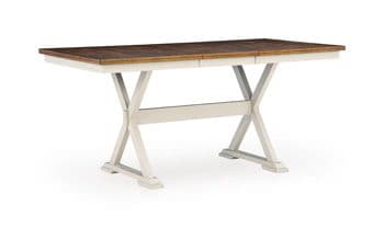 Brinfern - Dining Room Counter Butterfly Extension Table - Brown / Antique White