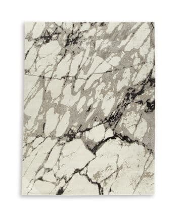 Worthbrook - 8' x 10' Rug - White / Black / Gray