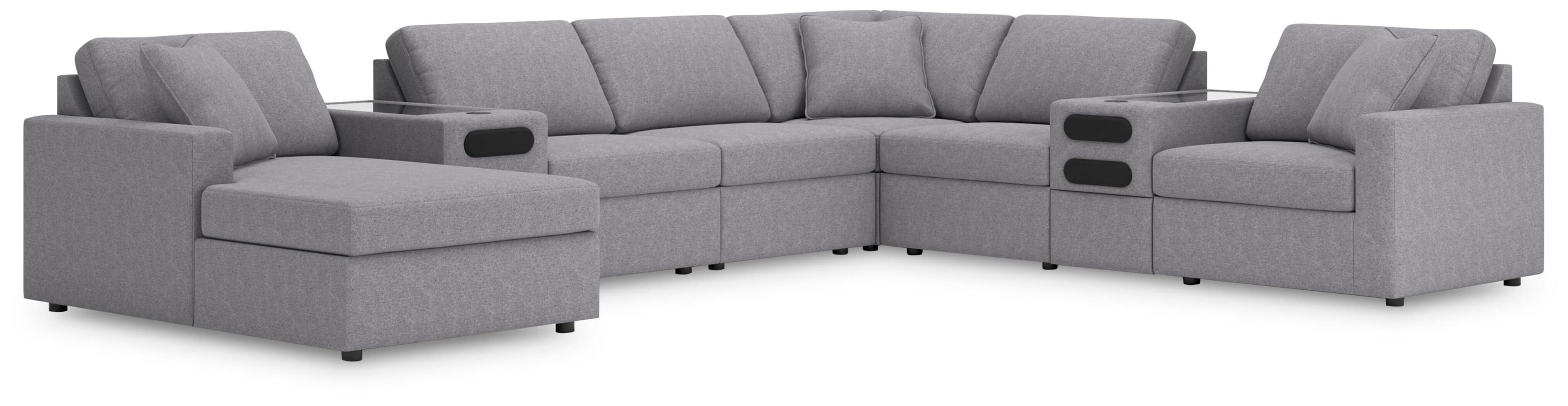 8-Piece Sectional With Audio System Console And Laf Corner Chaise