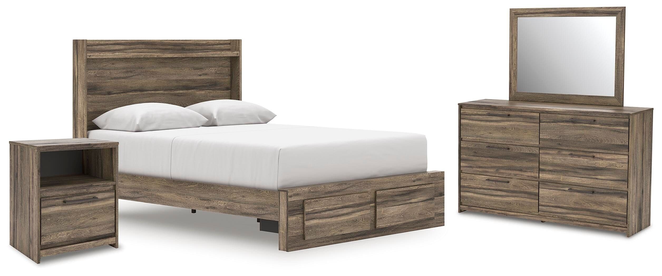 4 Pc. · Queen Panel Storage Bed, Dresser, Mirror And Nightstand