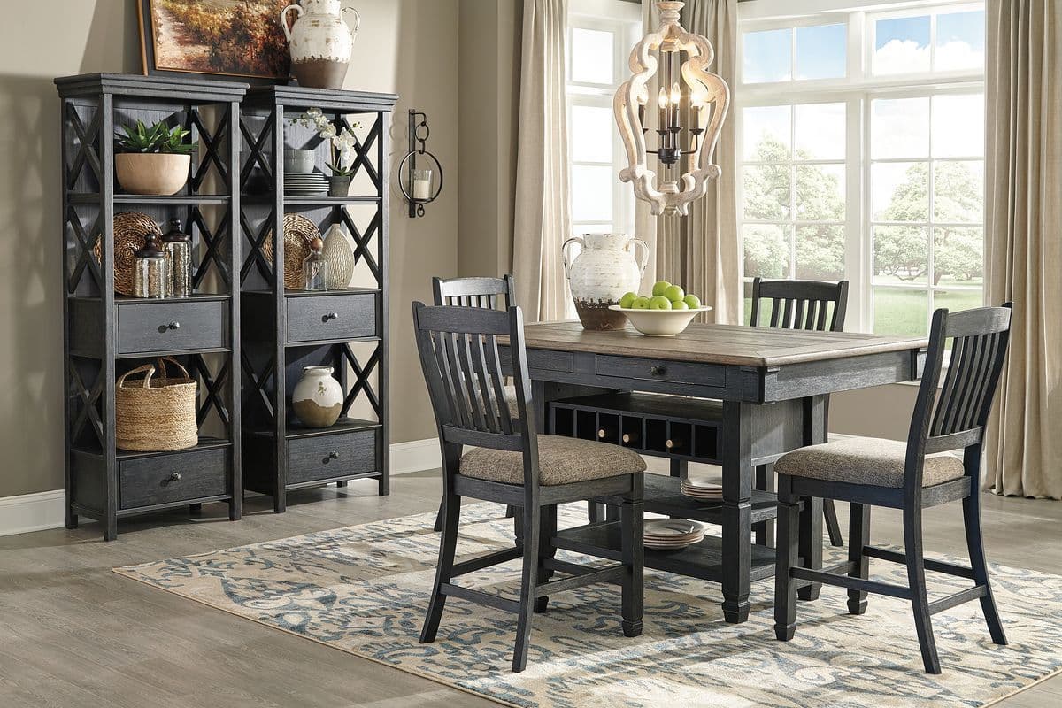7 Pc. · Counter Table, 4 Barstools, 2 Cabinets