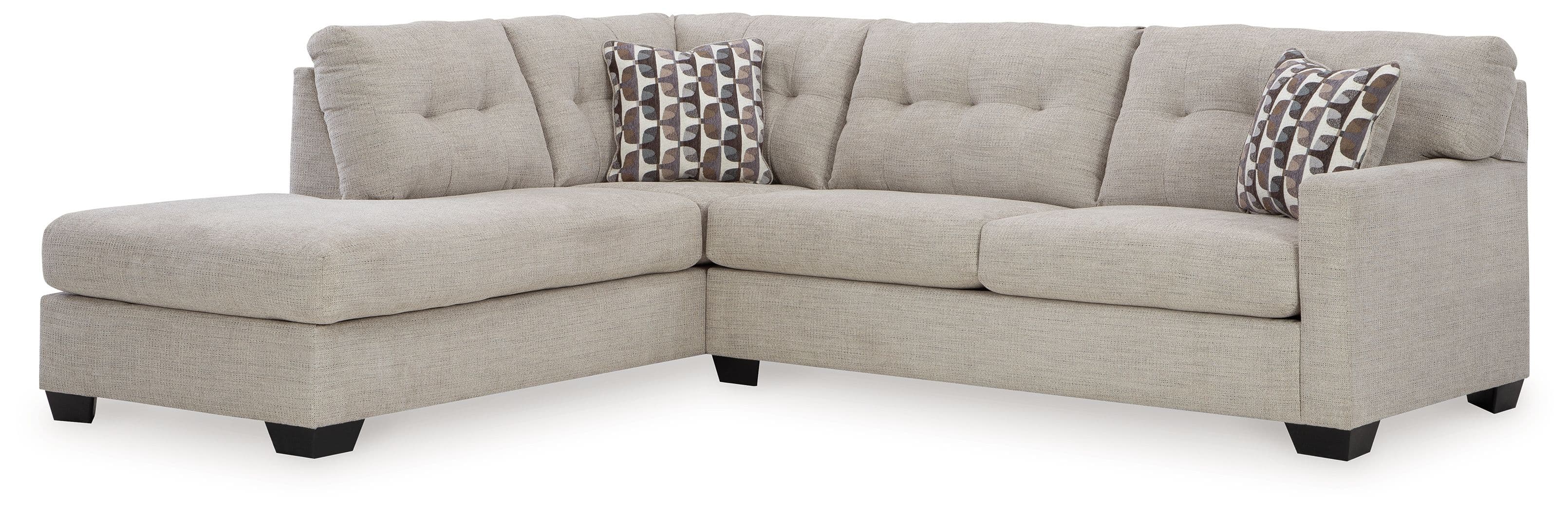 2-Piece Sleeper Sectional With Laf Corner Chaise · Pebble