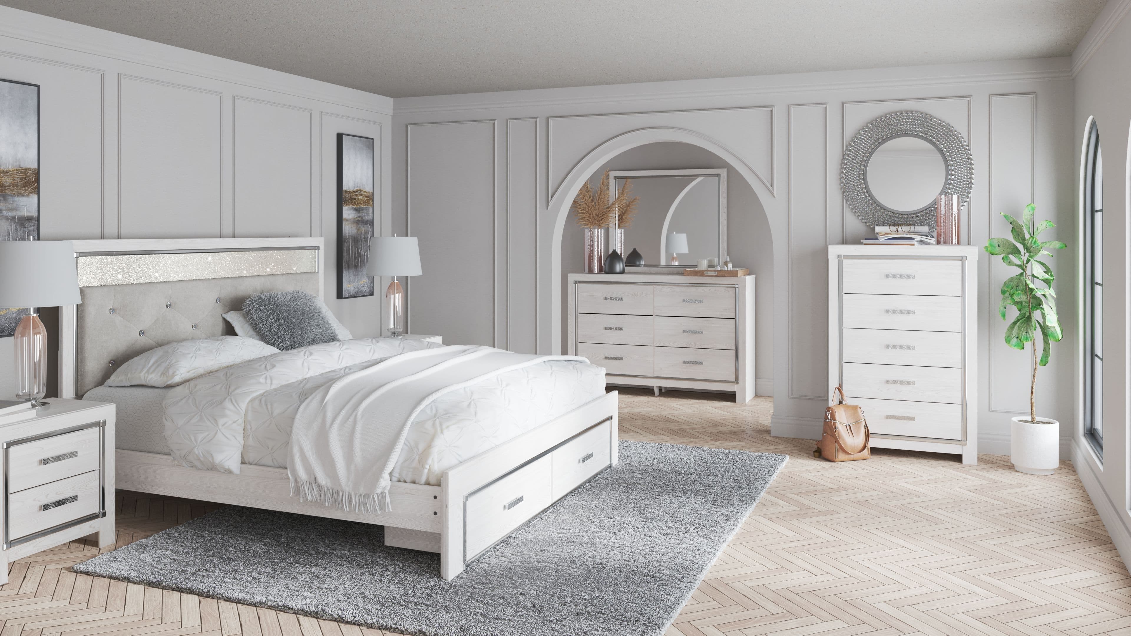 7 Pc. · Dresser, Mirror, Chest, King Bed