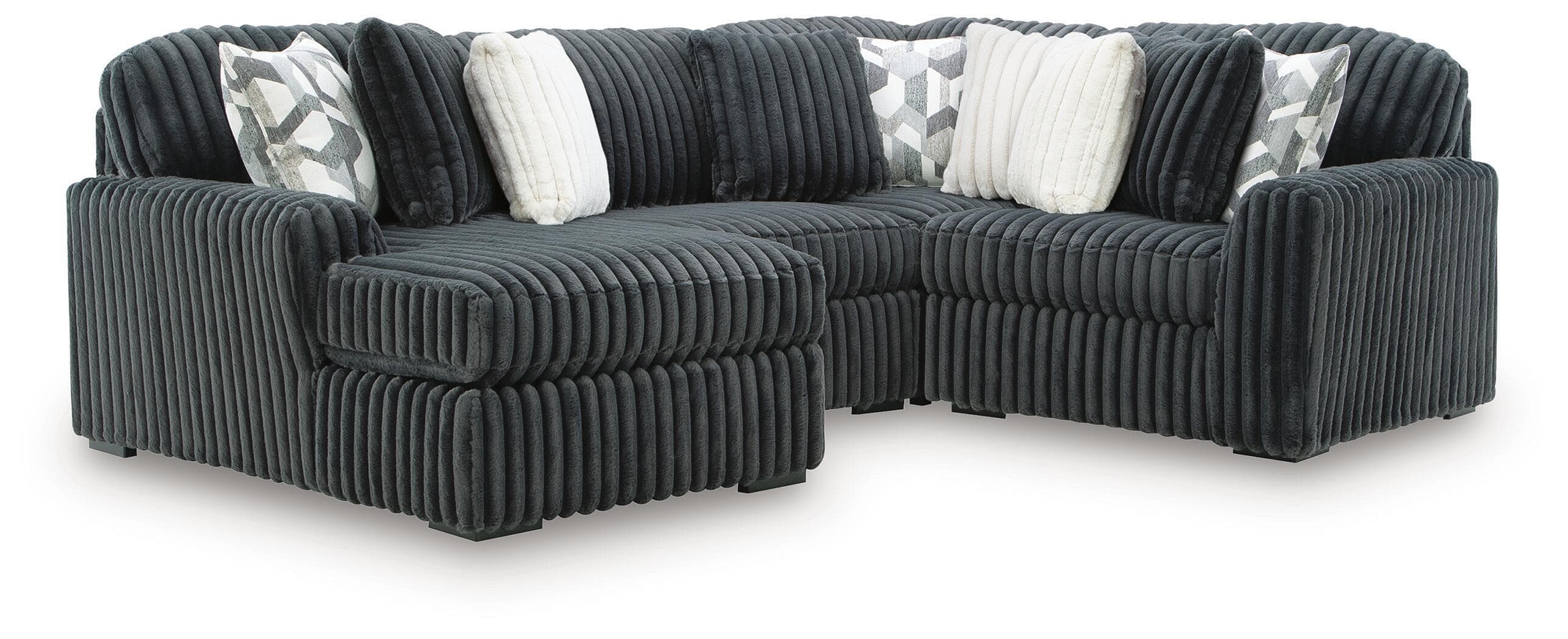 4-Piece Sectional With LAF Corner Chaise And Armless Chair · Gunmetal