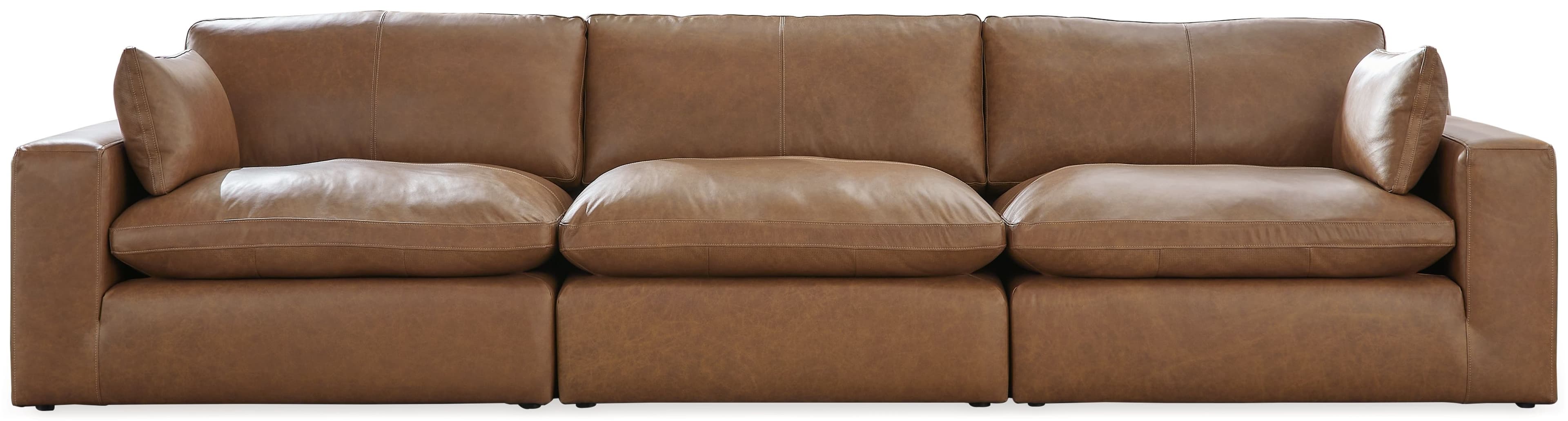 3-Piece Sectional Sofa · Caramel