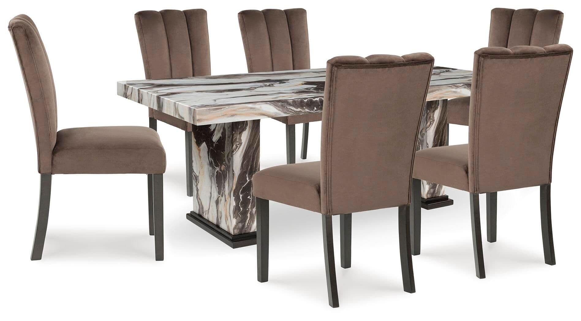 Jeshina - 7 Pc. - Dining Table And 6 Chairs - Dark Brown