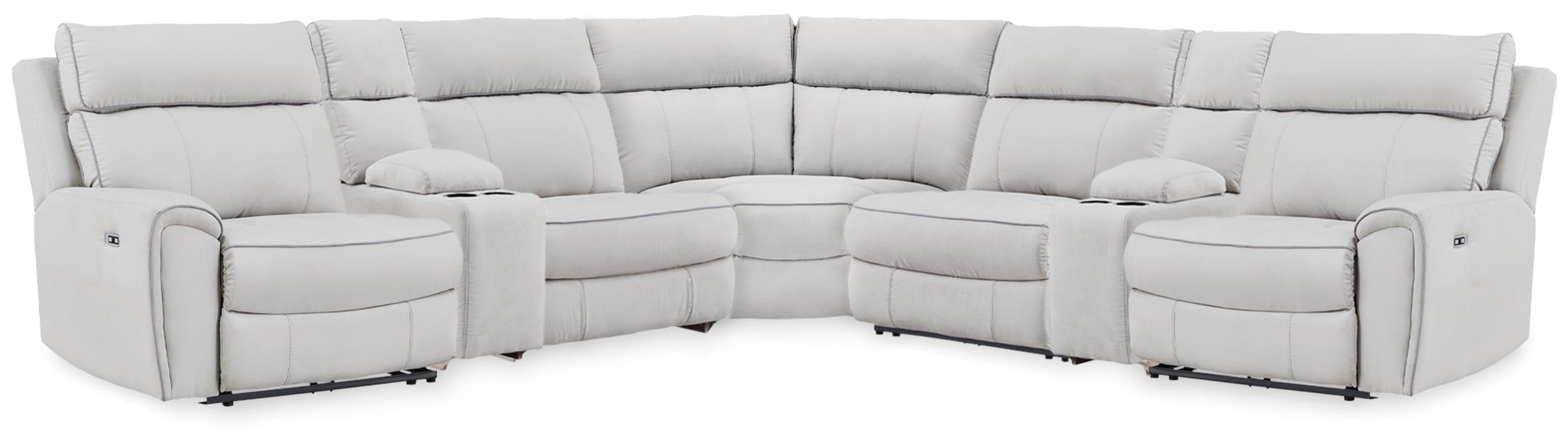 7-Piece Power Reclining Sectional With Storage Consoles