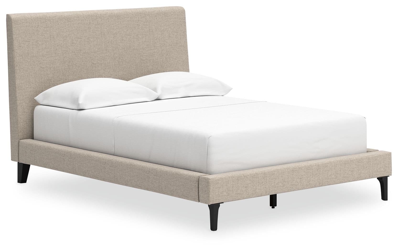 Cielden - Full Upholstered Bed with Roll Slats - Soft Gray