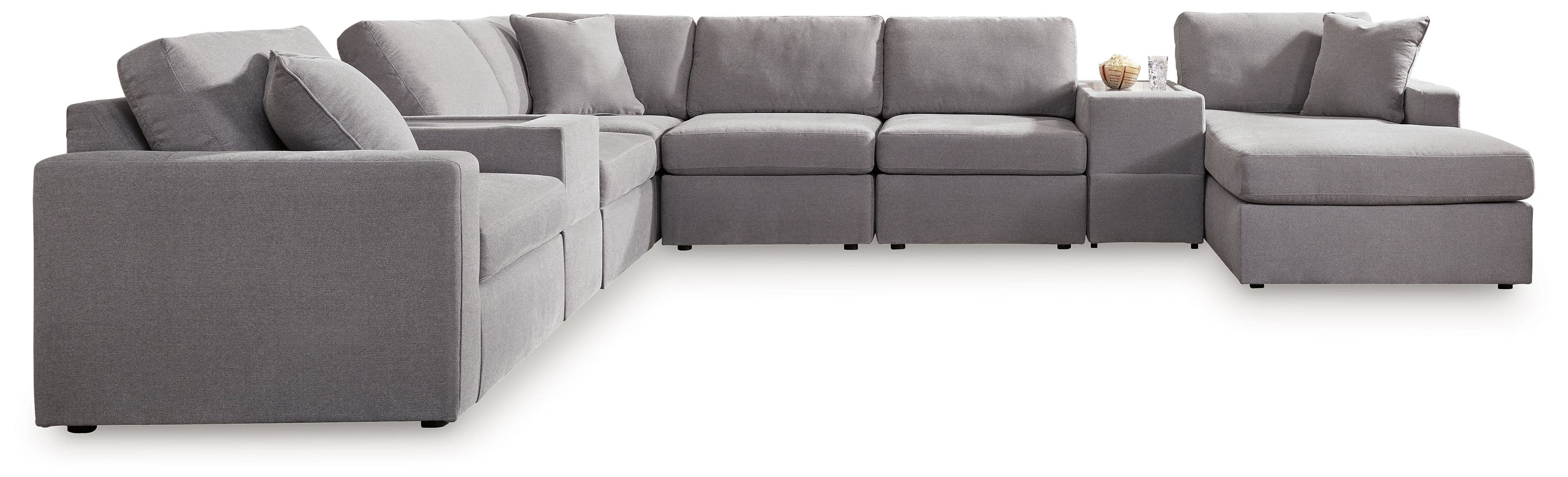 8-Piece Sectional With Raf Corner Chaise And 2 Storage Consoles