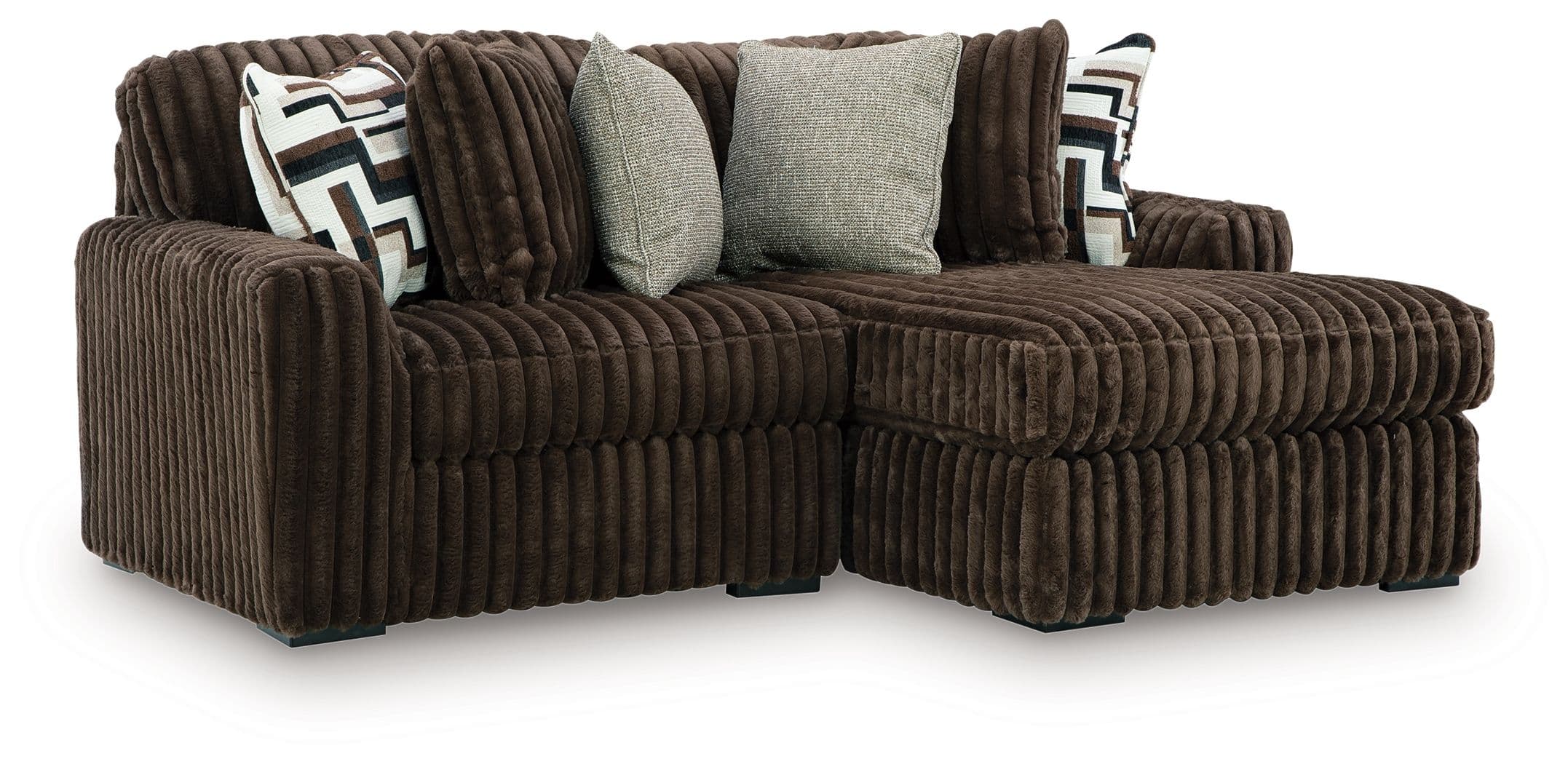 2-Piece Sectional With RAF Corner Chaise · Chocolate