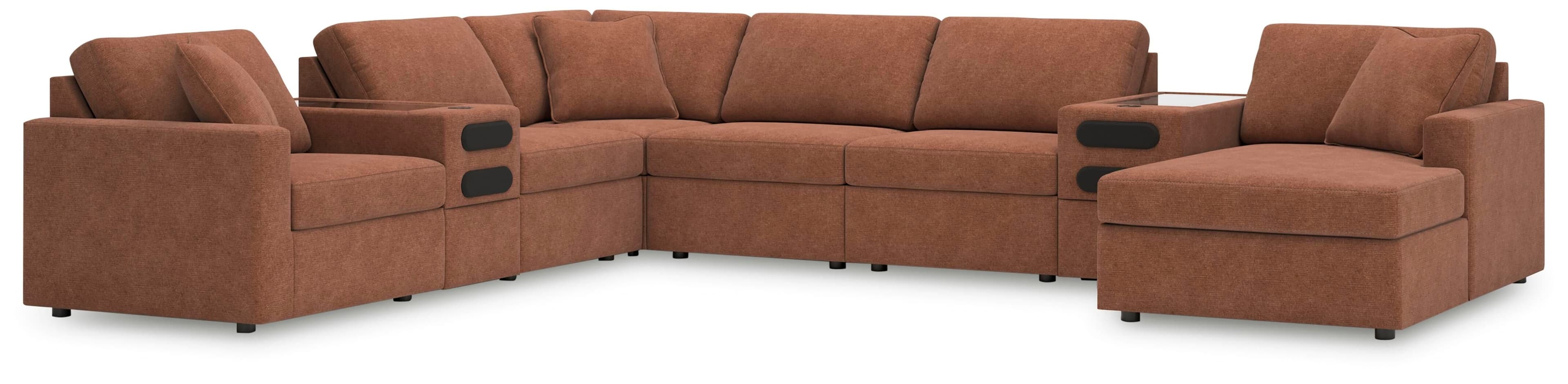 8-Piece Sectional With Raf Corner Chaise And Audio System Console