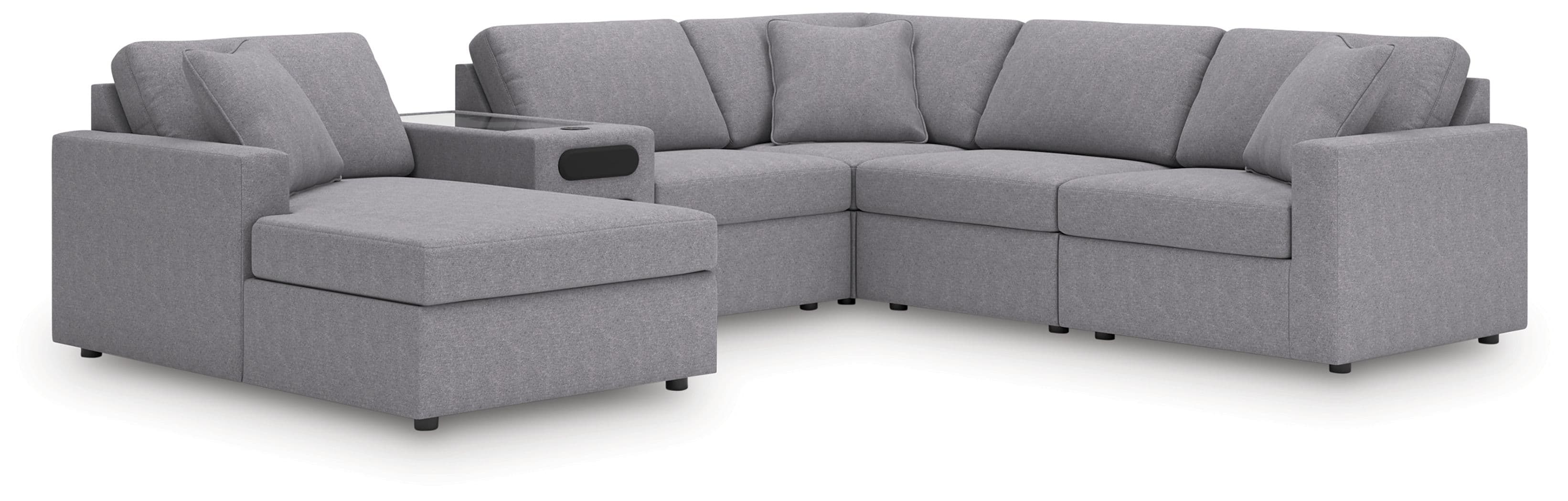 6-Piece Sectional With Audio System, Laf Corner Chaise And Raf Corner Chair