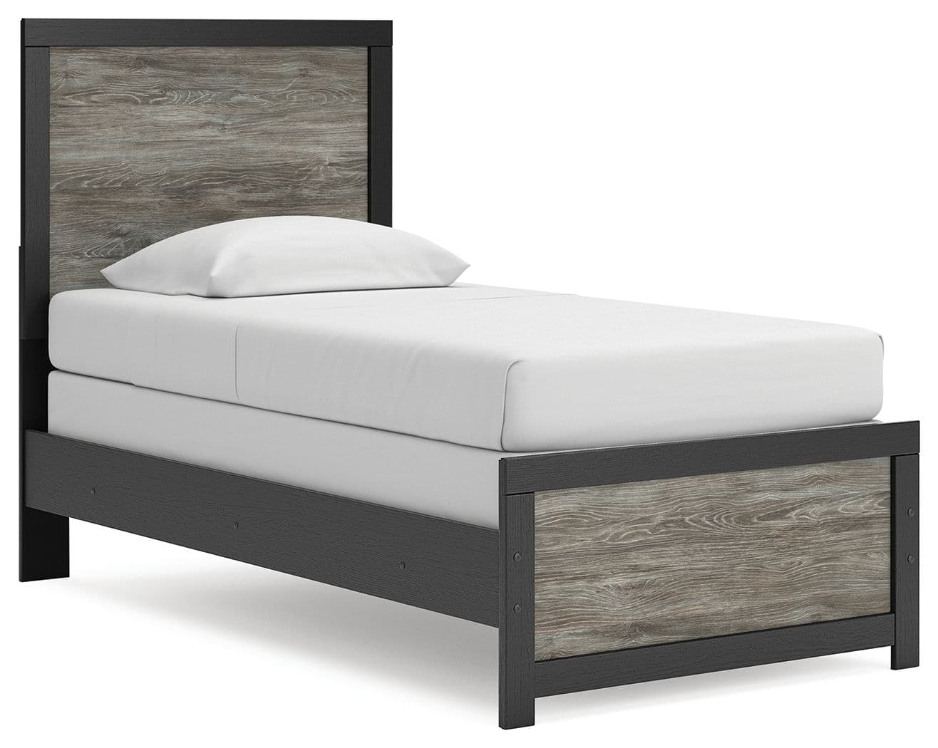 Twin Panel Bed · Black / Gray