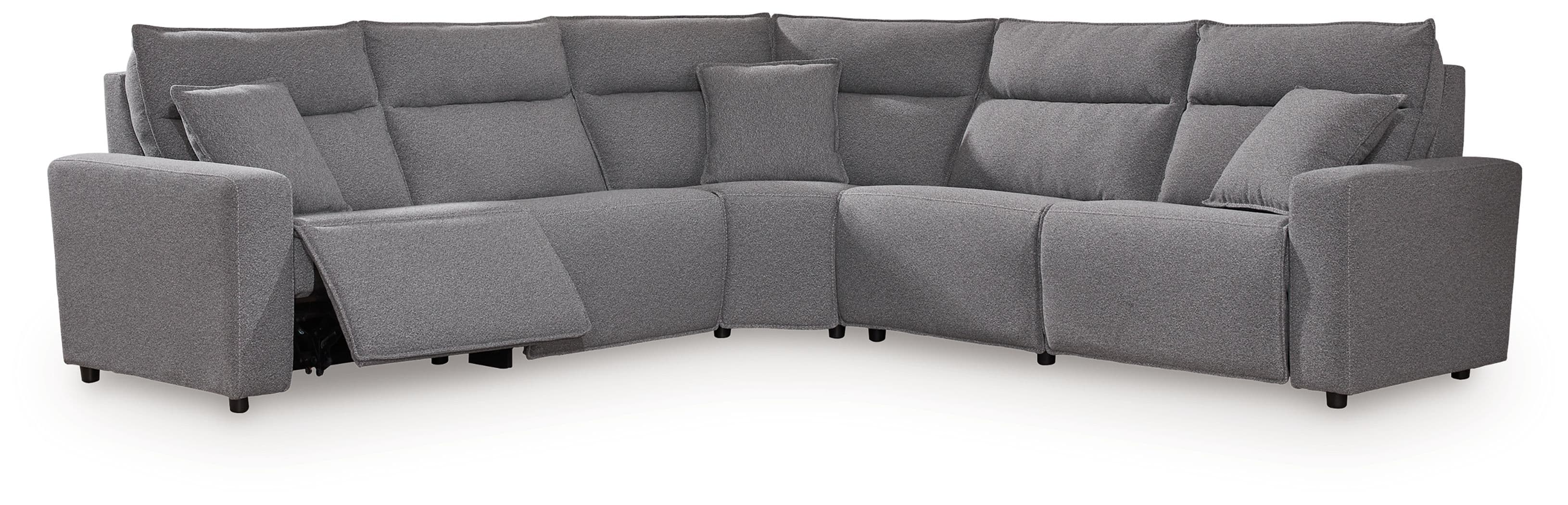 Modmax II - 5-Piece Power Reclining Sectional - Salt And Pepper
