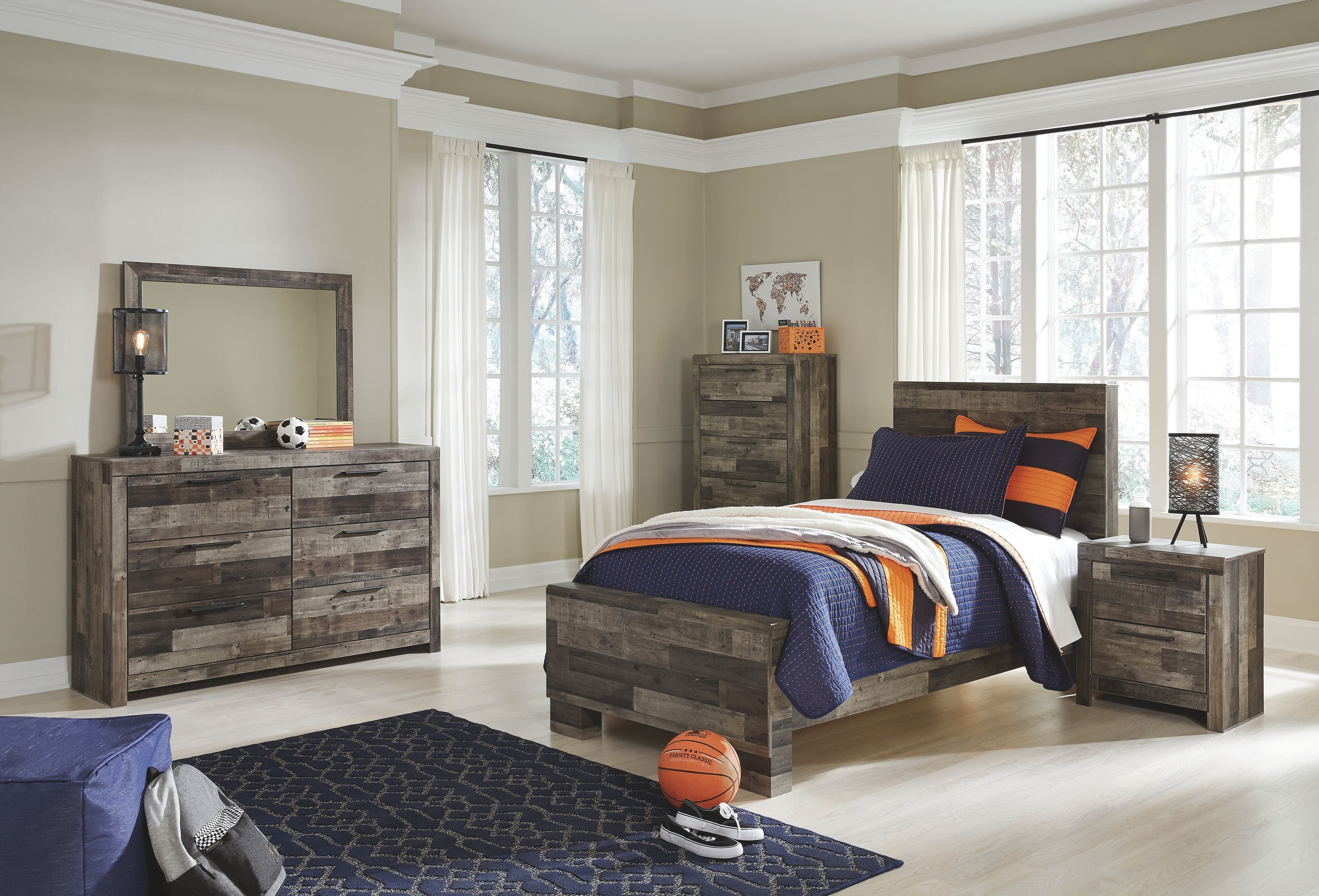 5 Pc. · Dresser, Mirror, Twin Panel Bed