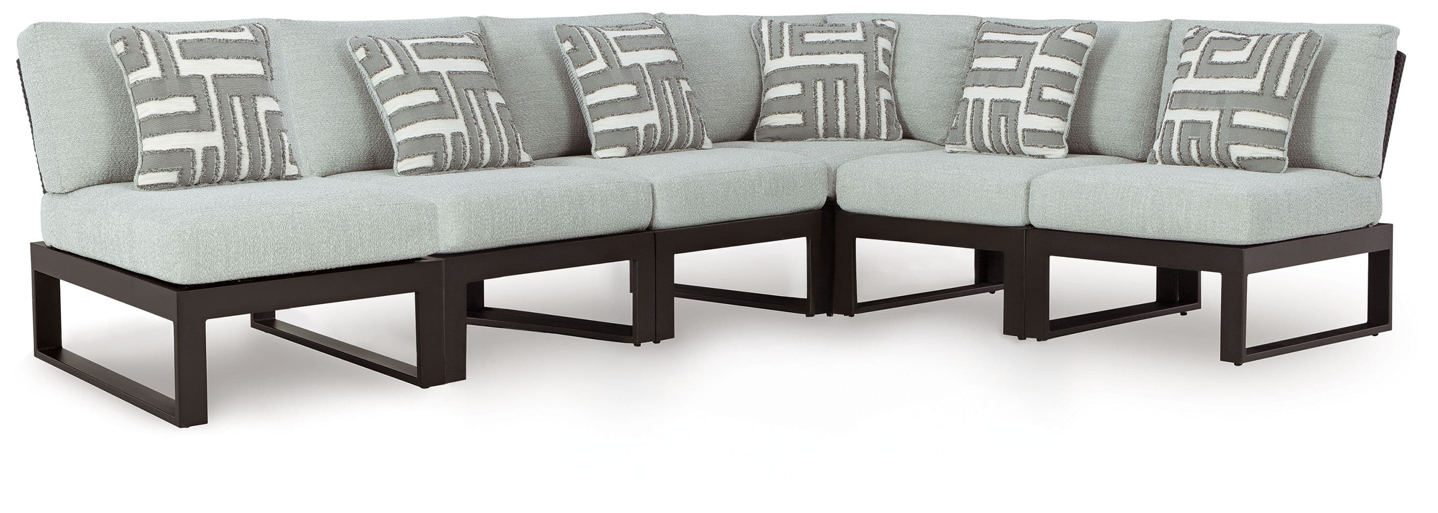 Beachloft - 6-Piece Outdoor Sectional - Black / Gray
