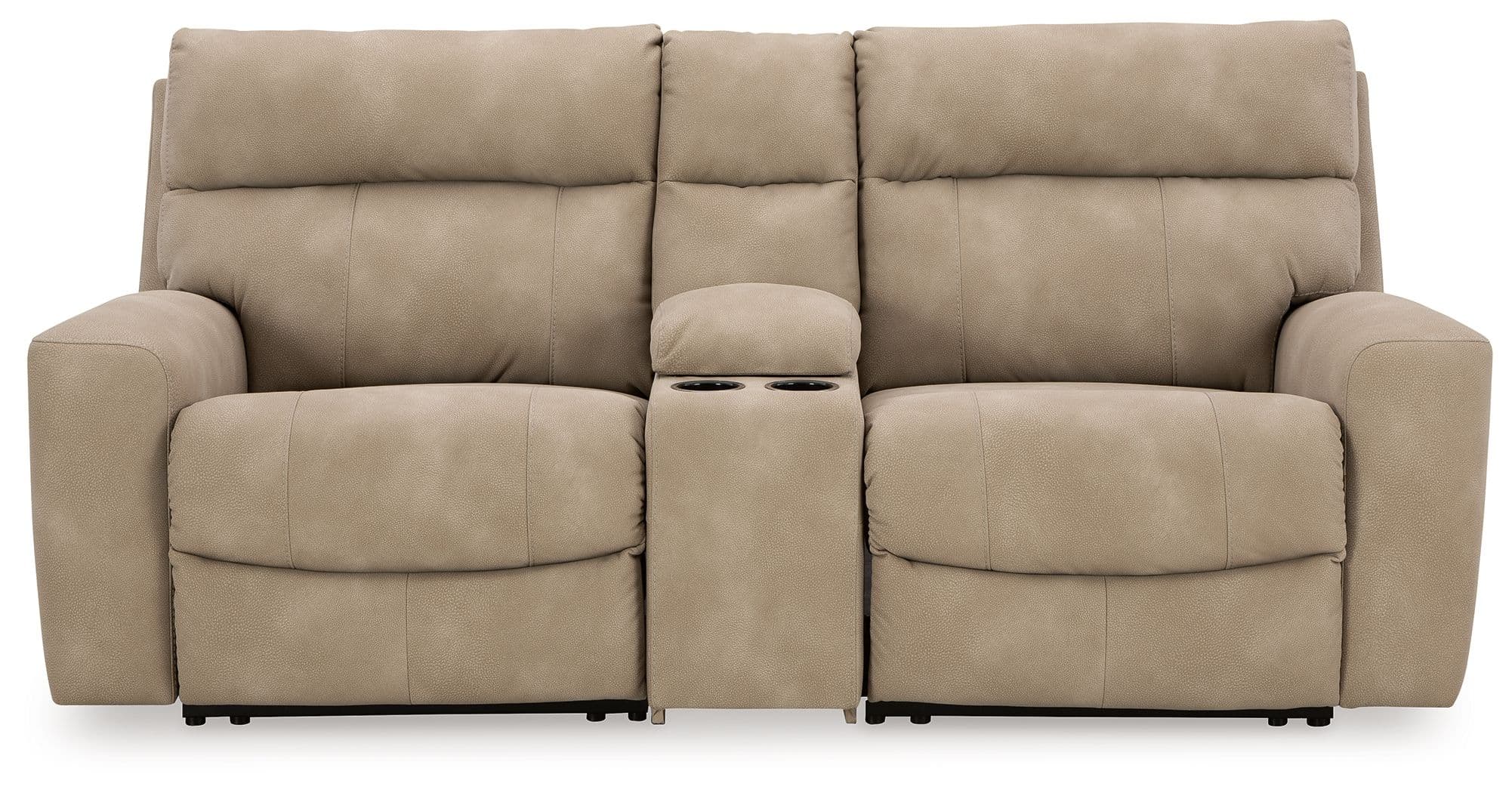 3-Piece Power Reclining Sectional Loveseat With Console · Sand