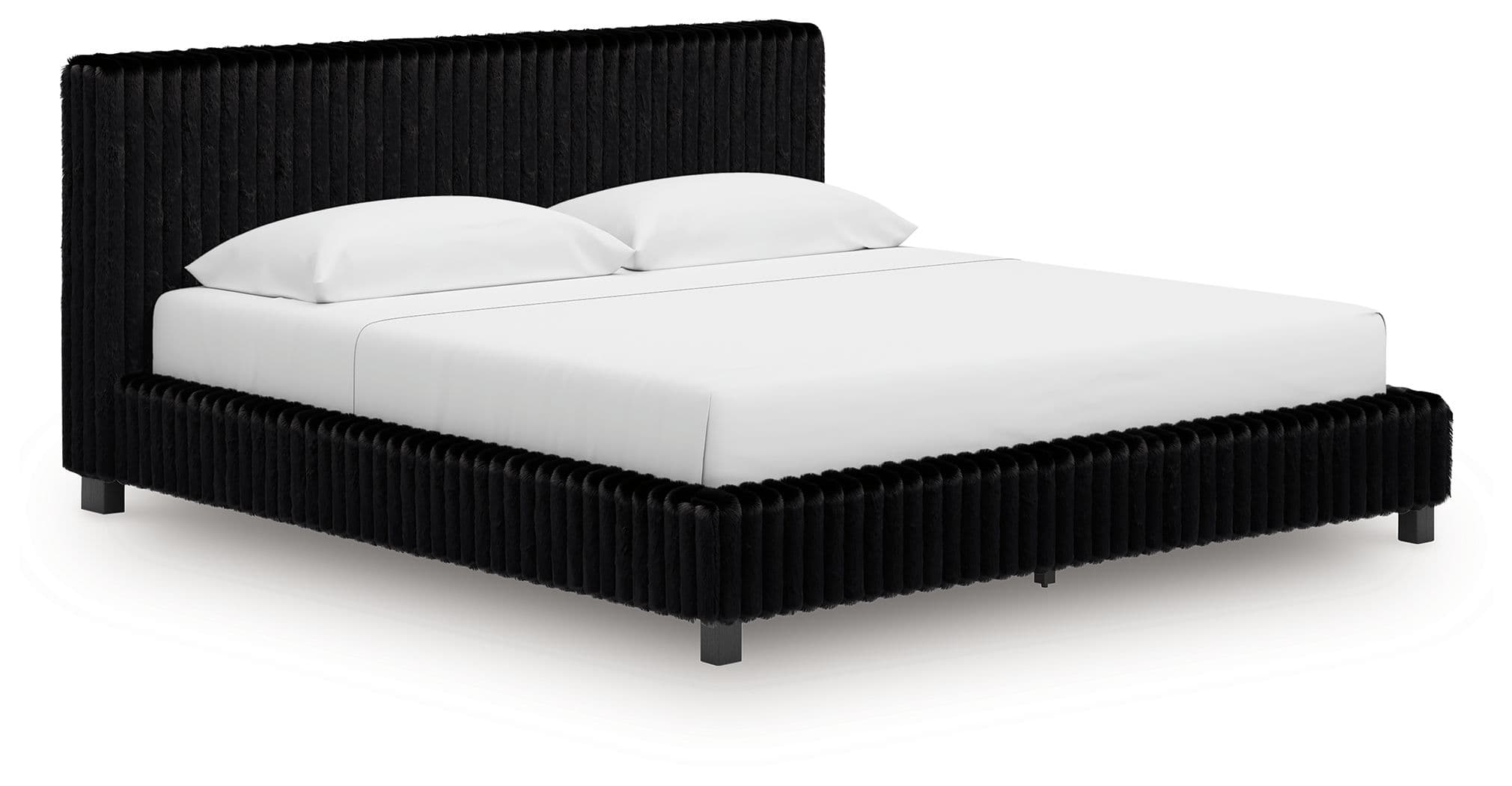 King Upholstered Bed · Black
