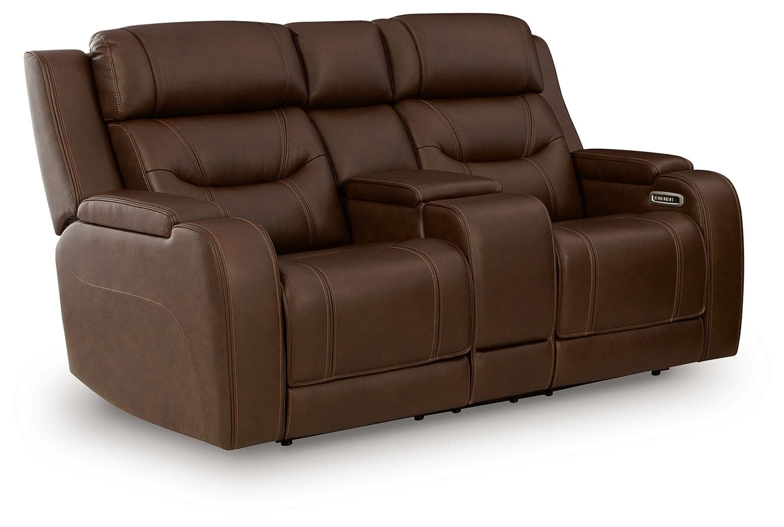 Power Reclining Loveseat With Audio Seating · Brown