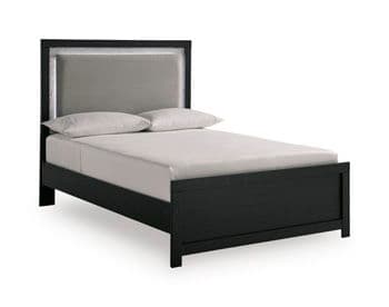 Full Upholstered Panel Headboard · Black / Gray
