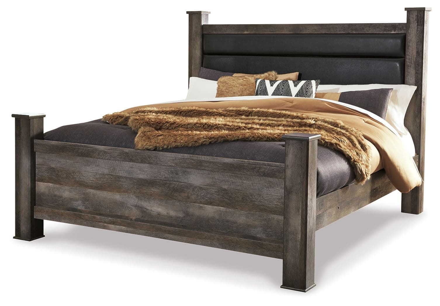 King Upholstered Poster Bed