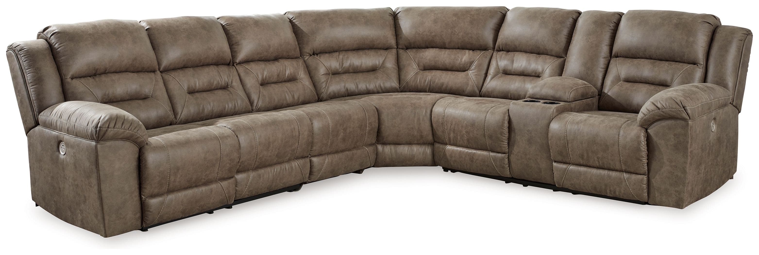 4-Piece Power Reclining Sectional With Raf Power Reclining Loveseat With Console