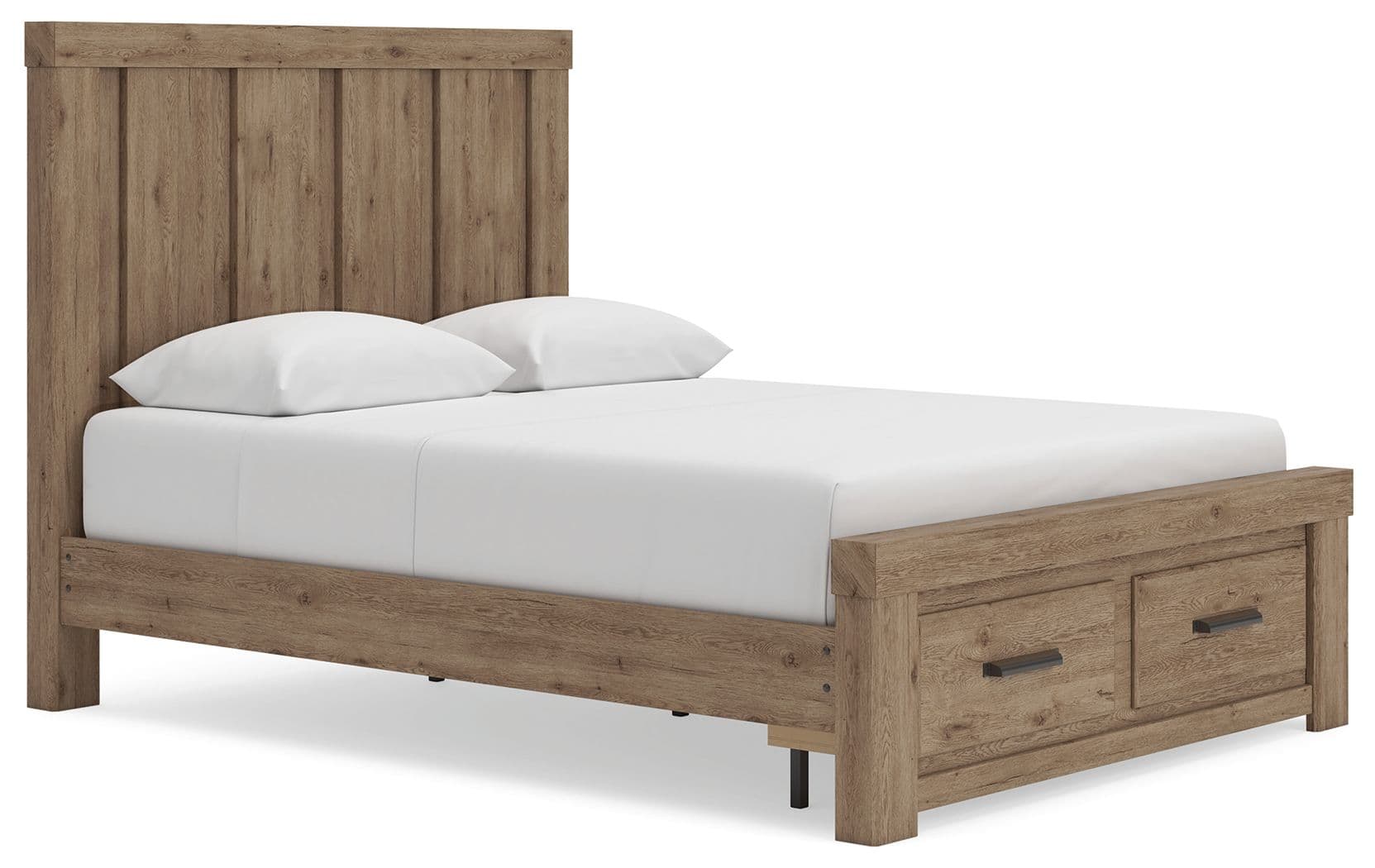 Oliandon - Queen Panel Storage Bed - Light Brown