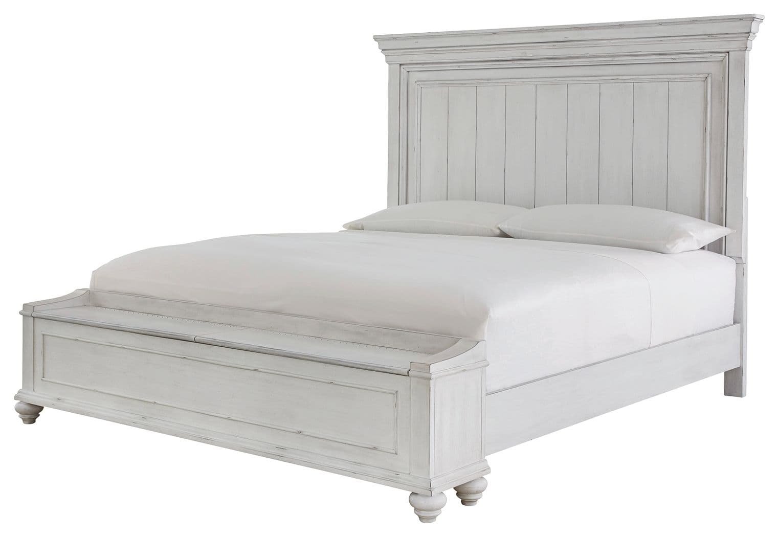 California King Panel Bed With Storage Bench