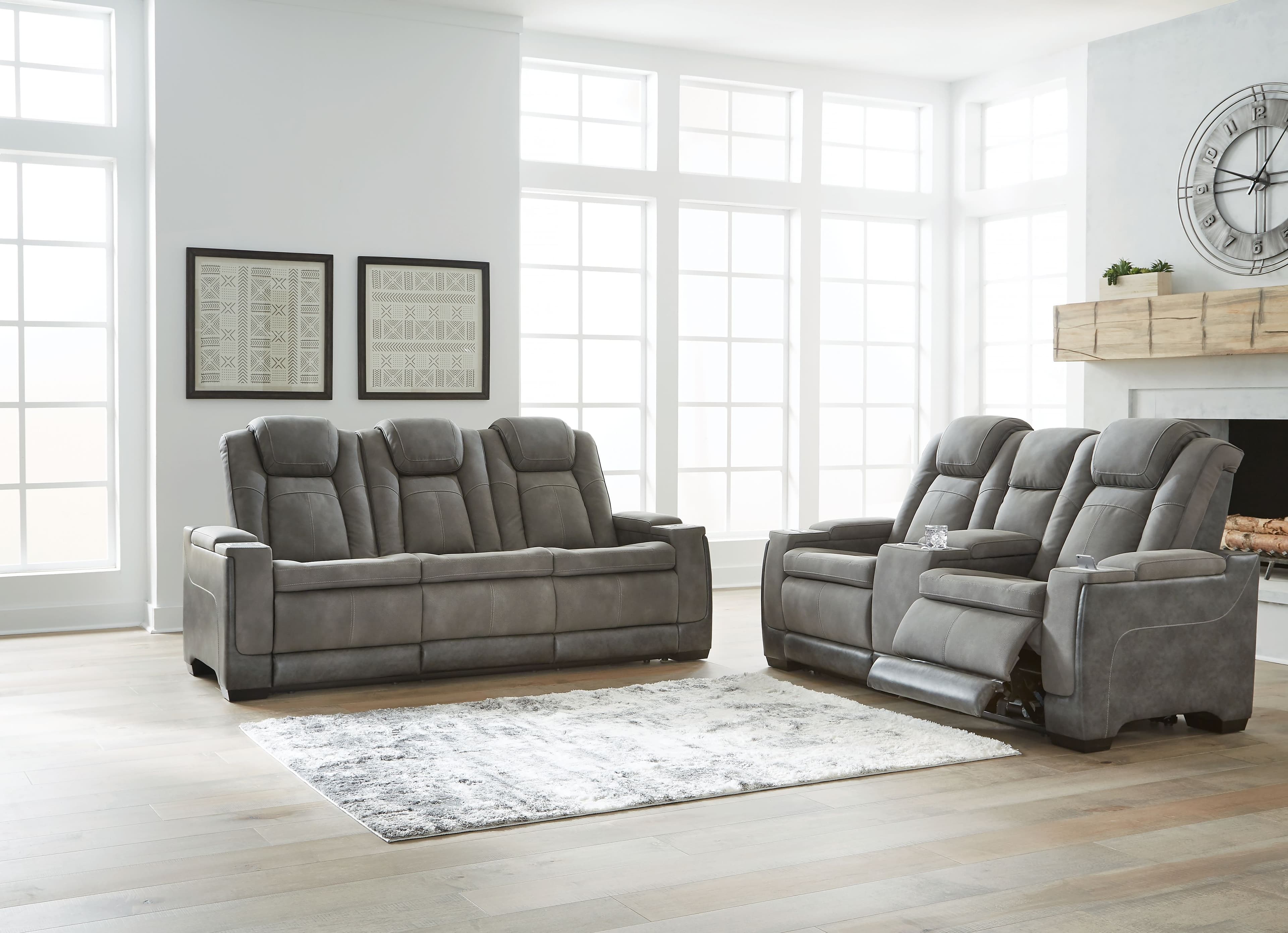 2 Pc. · Power Sofa, Loveseat · Slate