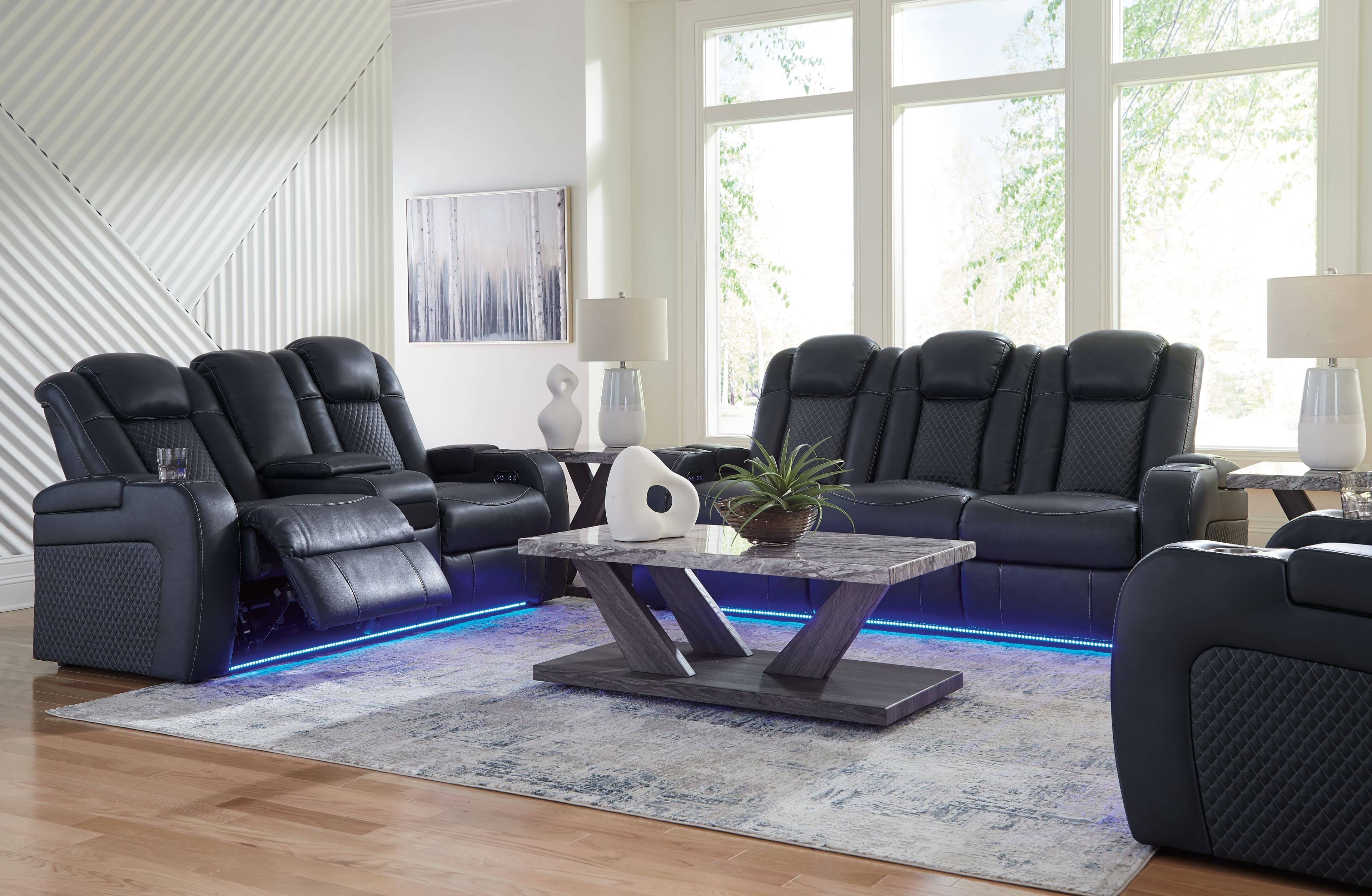 3 Pc. · Power Reclining Sofa, Power Reclining Loveseat, Power Recliner · Sapphire