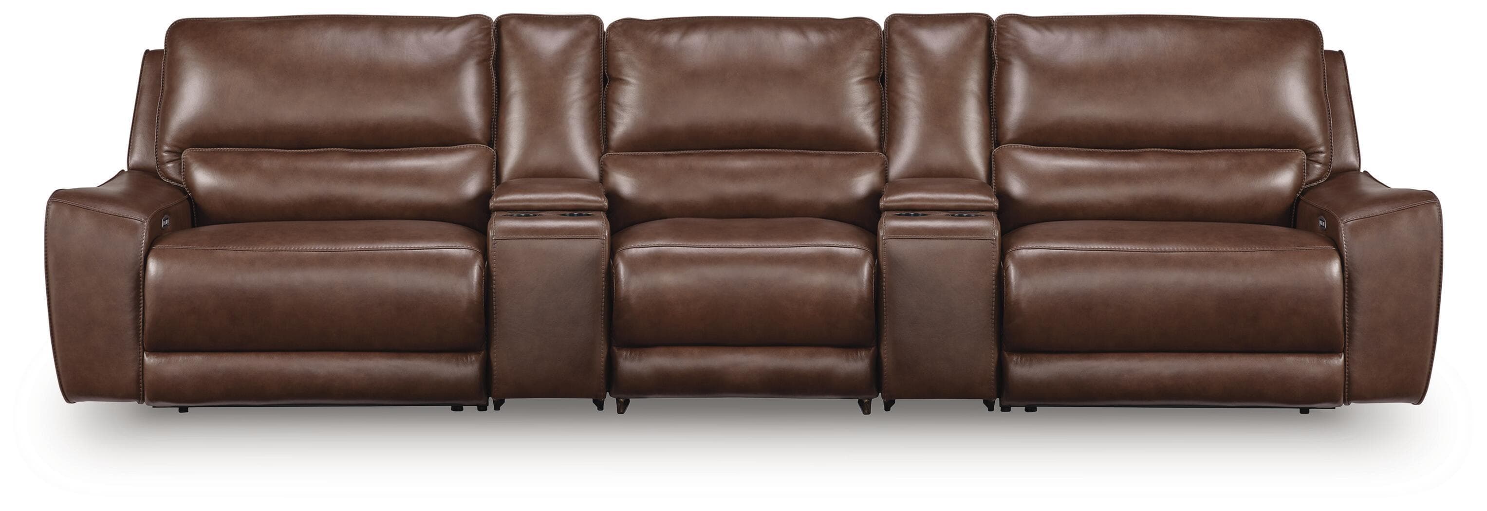 5-Piece Power Reclining Sectional With Armless Chair And 2 Storage Consoles · Canyon