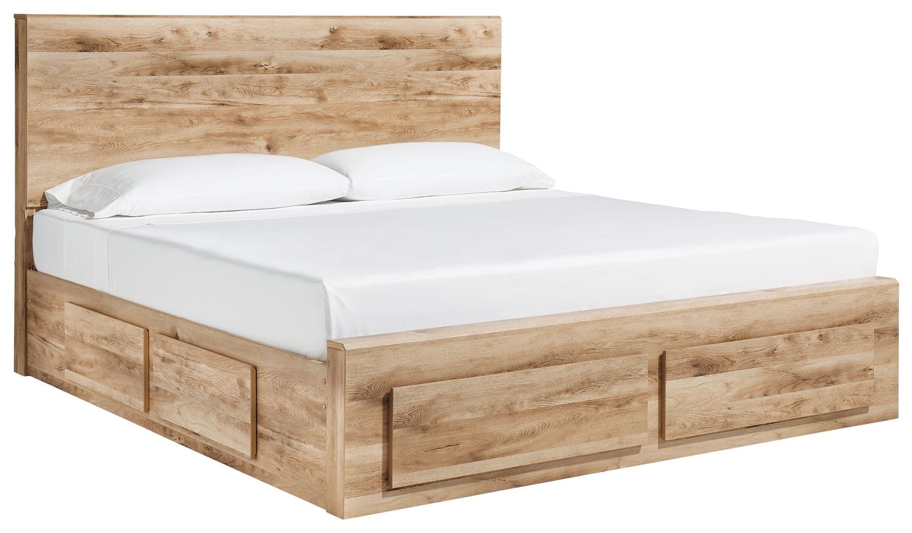King Panel Bed With 6 Storage Drawers · Tan