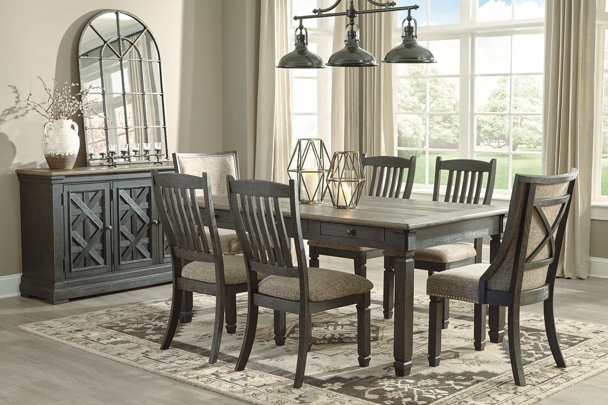 8 Pc. · Dining Room Table, 4 Side Chairs, 2 Upholstered Side Chairs, Server