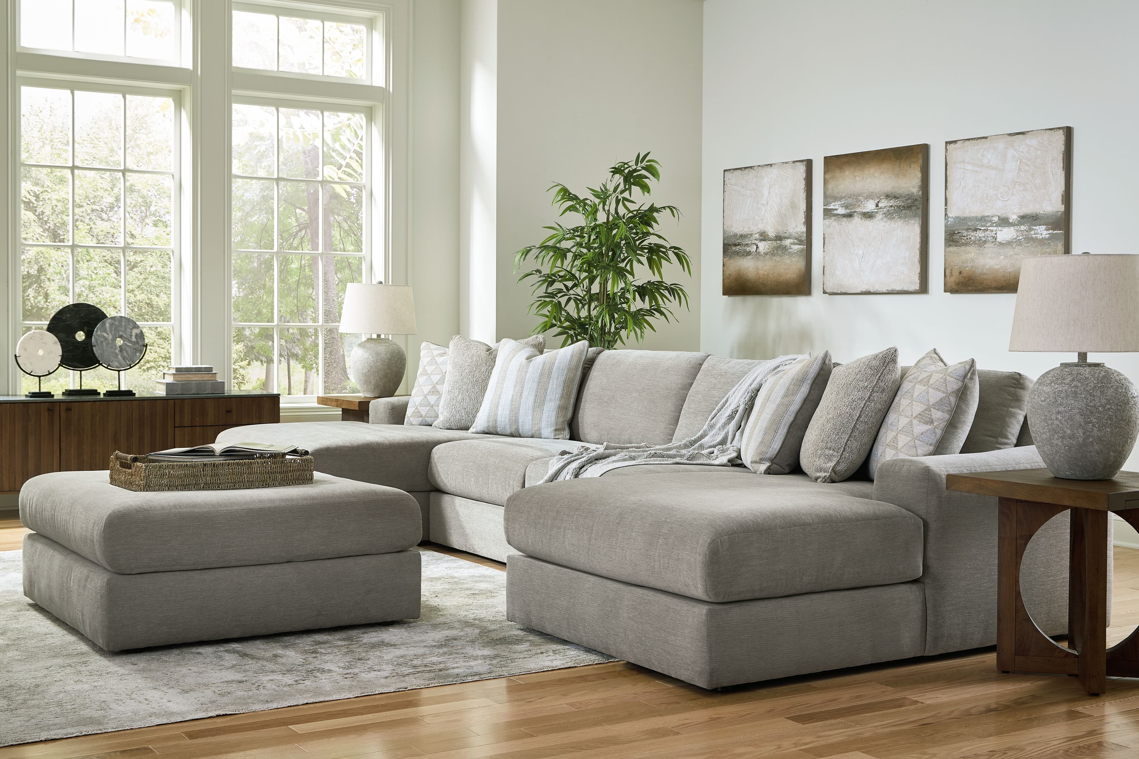 5 Pc. · 4-Piece Double Chaise Sectional, Ottoman