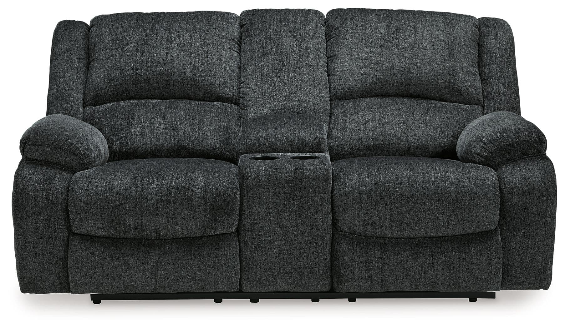 Draycoll - DBL Rec Loveseat w/Console - Dark Gray