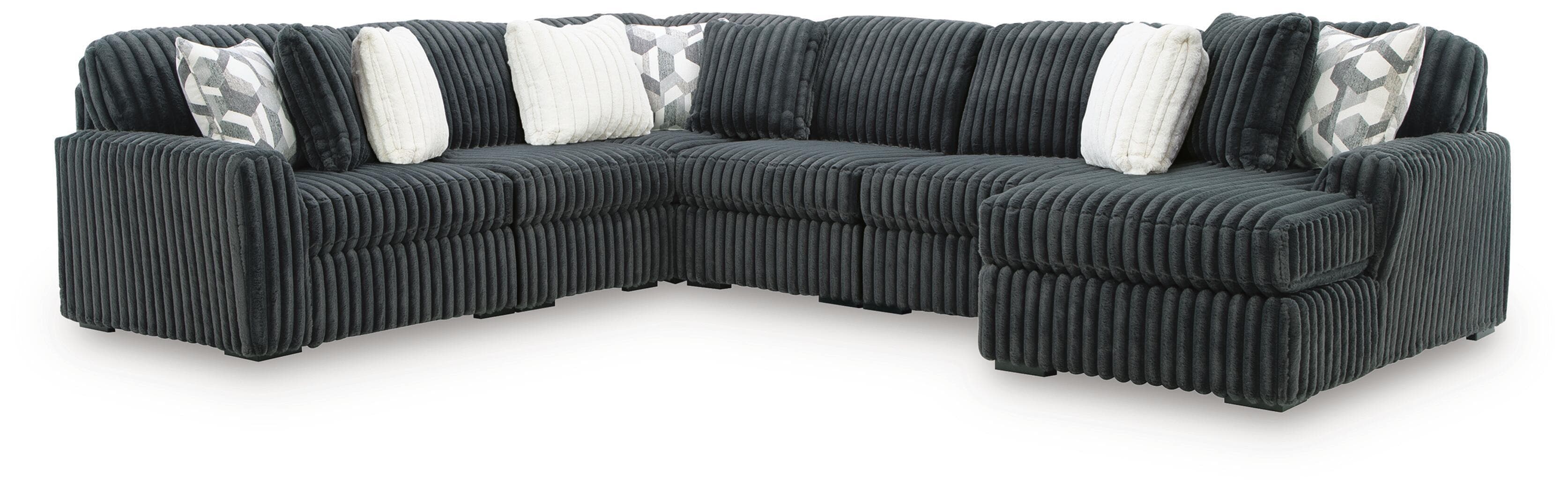 6-Piece Sectional With RAF Corner Chaise · Gunmetal