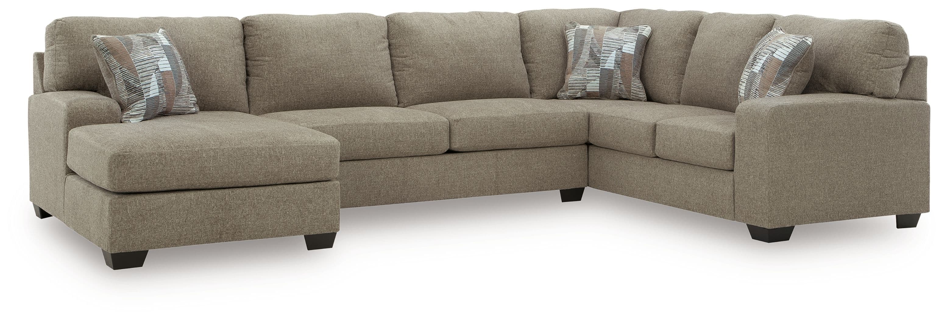Newellen - 3-Piece Sleeper Sectional With LAF Corner Chaise And RAF Sofa - Beige