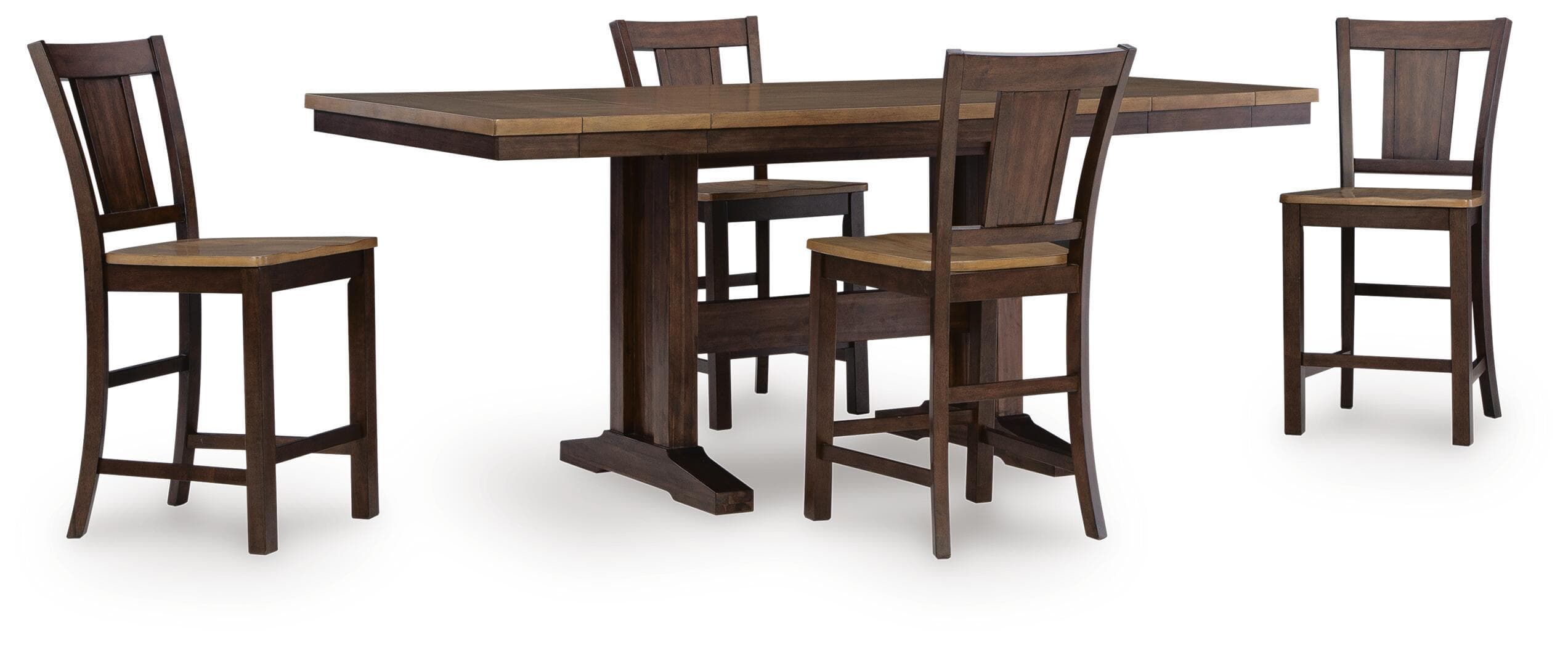 5 Pc. · Counter Height Extension Dining Table And 4 Barstools