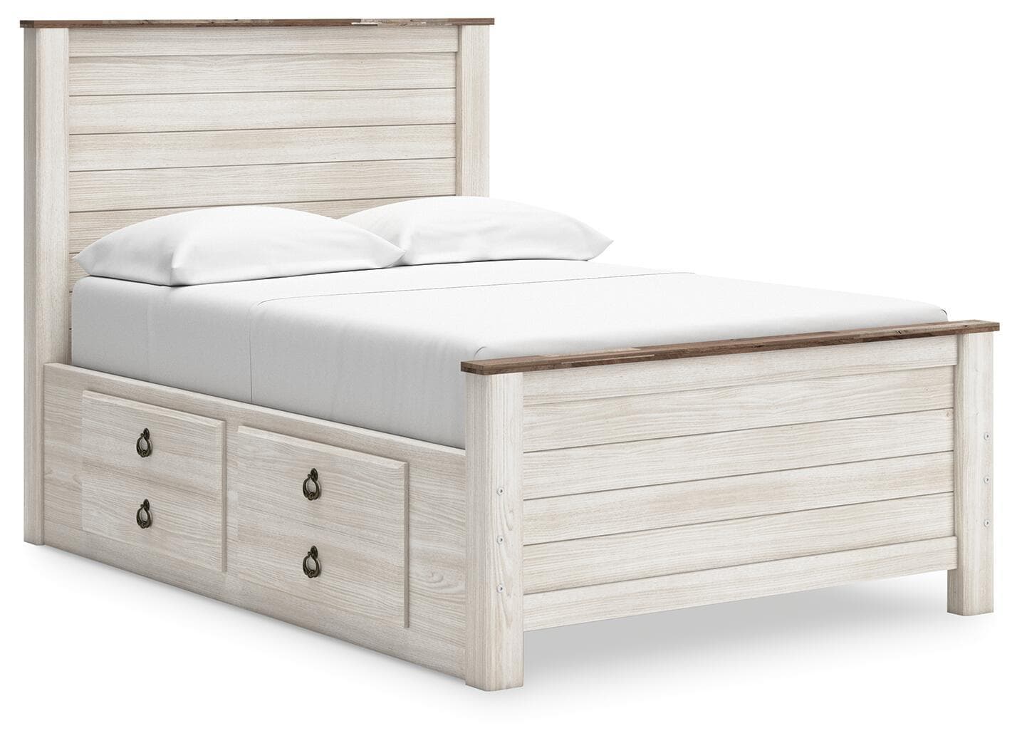 Full Panel Bed With 2 Storage Drawers