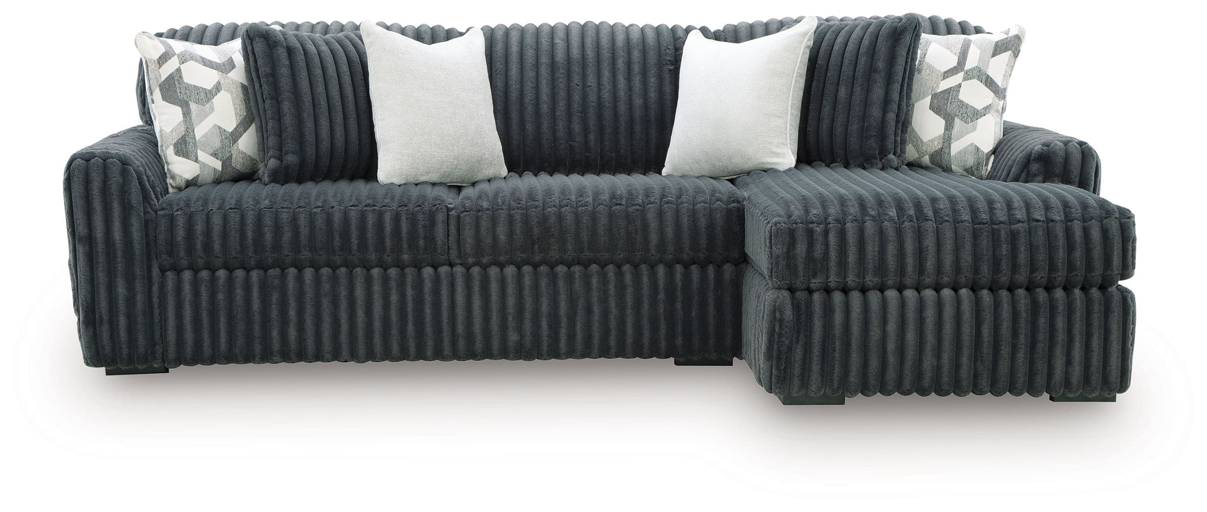 2-Piece Sectional Sofa With RAF Corner Chaise · Gunmetal