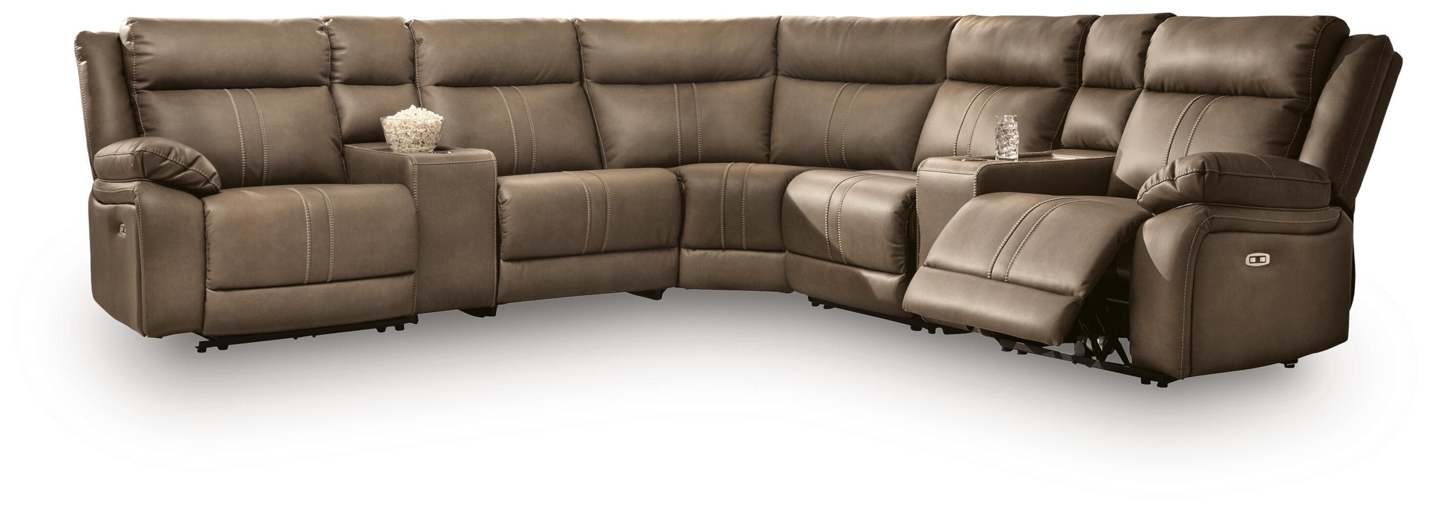 7-Piece Power Reclining Sectional With 2 Audio Consoles