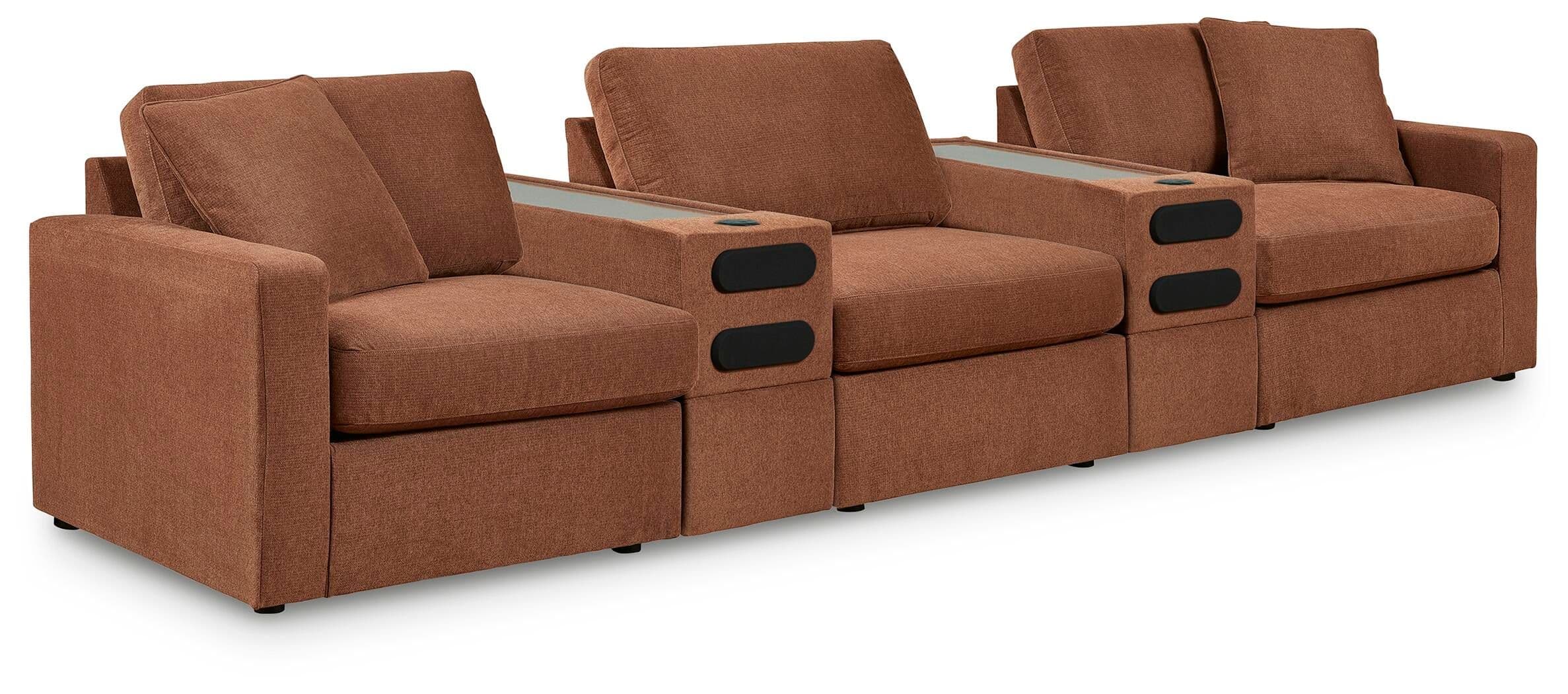 5-Piece Sectional With 2 Audio System Consoles